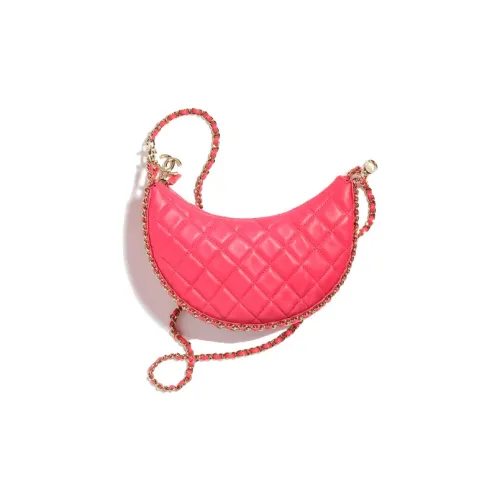 CHANEL Lambskin Hobo Bag Crossbody Bag Shoulder Bag Women's Pink CHANEL Сумка-хобо из овечьей кожи сумка через плечо женская розовая