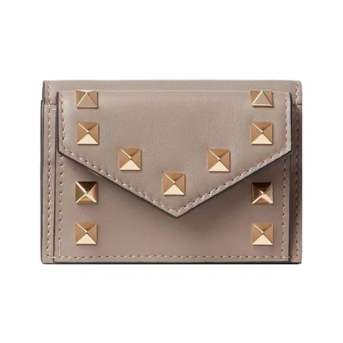 Valentino Rockstud Телячья кожа Кошелек Маленький Женские Опал Серый