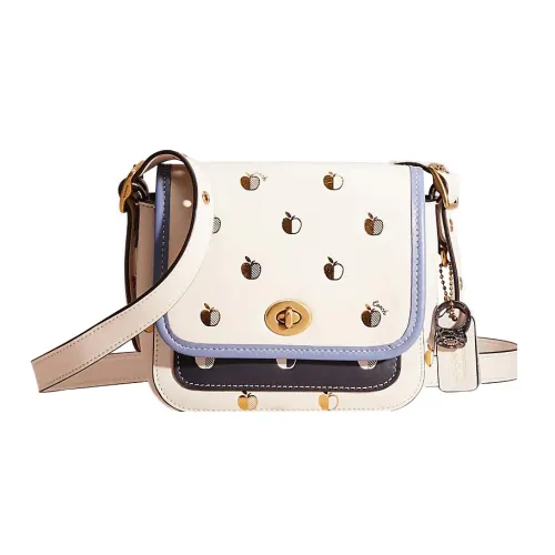 COACH RAMBLER Перчаточная дубленая кожа Сумка через плечо Маленькая Женская Белая