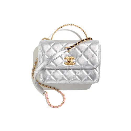 CHANEL 23P SS Металл с Овечья шкура Сумка с клапаном Сумка Сумка через плечо Сумка через плечо Мини Women's Silver