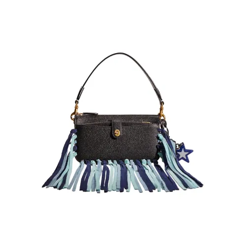 COACH NOA POP Up Пескоструйная кожа Курьерская сумка Сумка Сумка через плечо Сумка через плечо Маленькая Женская Черная