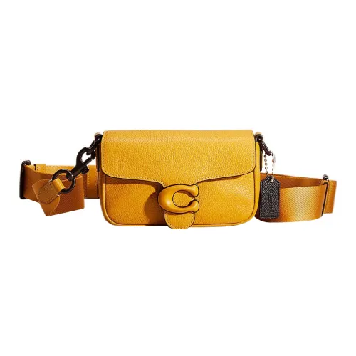 COACH Tabby Пескоструйная кожа Сумка через плечо Маленькая Женская Желтая