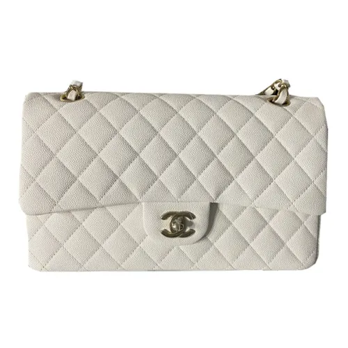 CHANEL Classic Flap CF с рельефом тисненая коровья кожа сумка с клапаном сумка через плечо женская белая