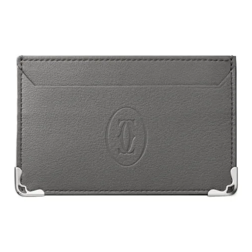 Cartier Must De Cartier Коровья кожа Держатель для карт Мужской Дымчато-серый