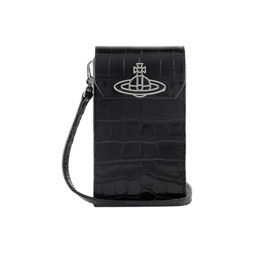 Vivienne Westwood Телячья кожа Одно плечо Через плечо Чехол для телефона Женские Черный