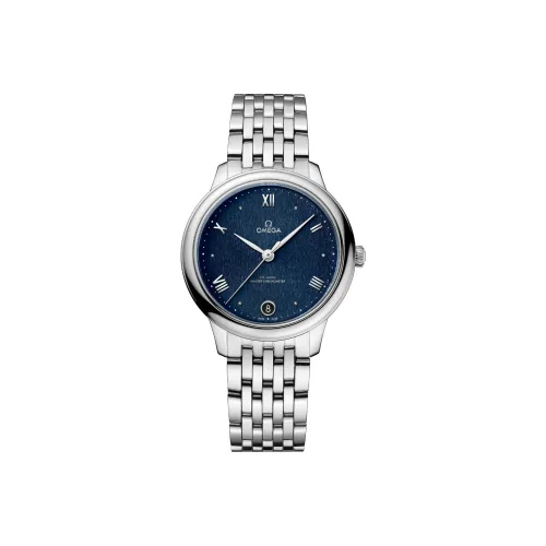 OMEGA Автоматический Механический Movement Женские Часы Elegant Saucer Series 34 мм Синие