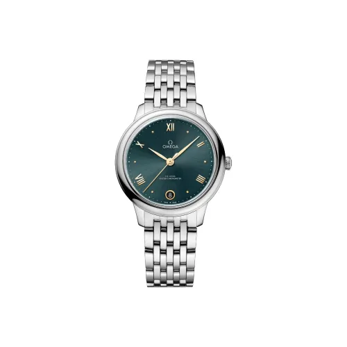 OMEGA Автоматический Механический Movement Женские Часы Elegant Saucer Series 34mm*10,1mm Зеленые