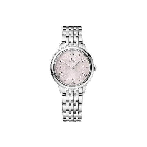 OMEGA Elegant Saucer Series Кварцевый механизм Женские часы Watch 30MM Серебристый циферблат Корпус из нержавеющей стали