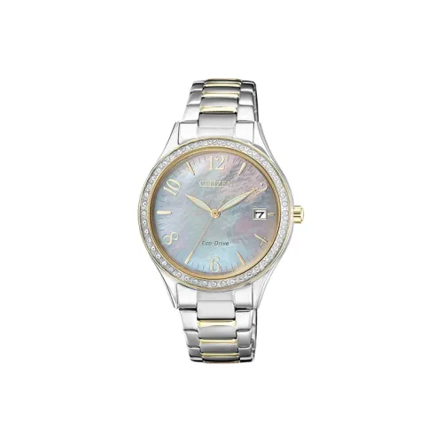 CITIZEN Световой Кварцевый Механизм Женские Экологичные Часы Drive Collection 34 мм Жемчужная Раковина Цвет
