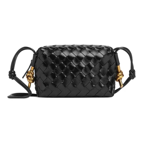 Bottega Veneta Телячья кожа Сумка через плечо Мини Женская Черная