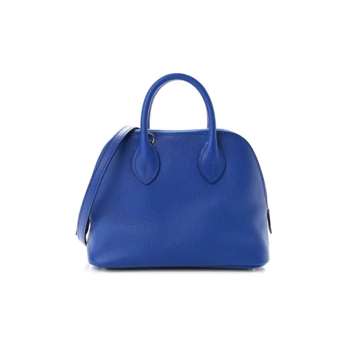 HERMES Bolide Evercolor Телячья кожа Сумка для боулинга Сумка через плечо Сумка мини Женская Королевский синий