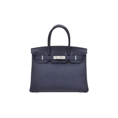 HERMES Birkin Коровья кожа Togo Коровья кожа Сумка Birkin Сумка Унисекс 2Z BLEU NUIT Полночный синий