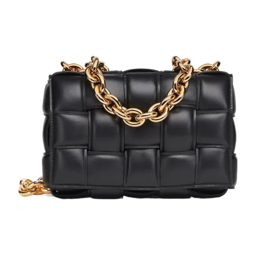 Bottega Veneta Chain Cassette Ткани вязаные Овчина Сумка-подушка Ручной Сумка на плечо Женские Черный