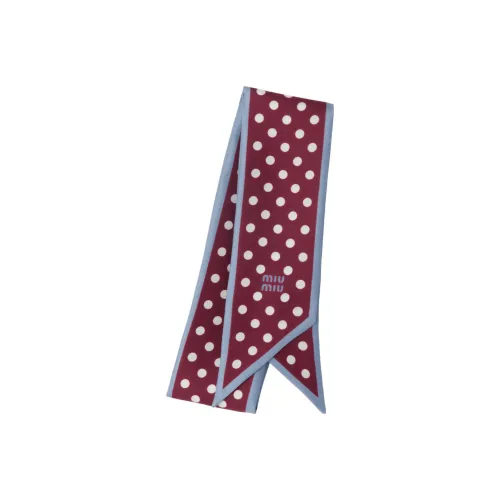 MIU MIU Шелковый шарф женский бордовый