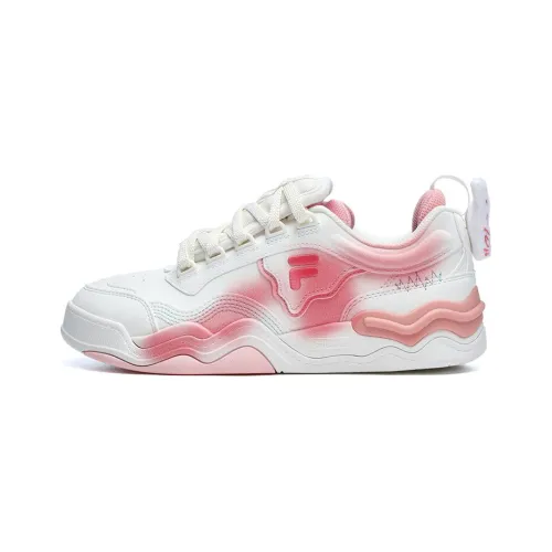 FILA FUSION KICK Wave Bottom Sneakers Низкие Кроссовки для скейтбординга Женские Белые Розовые