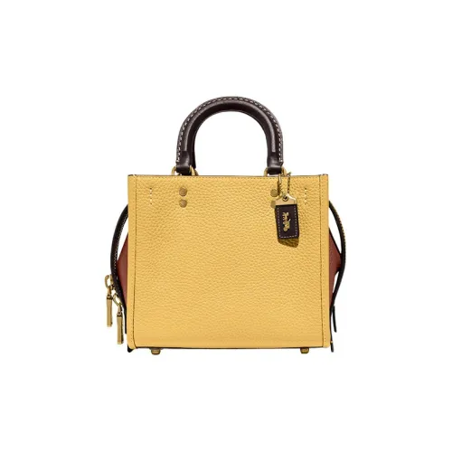 COACH Rogue Коровья кожа Сумка Сумка через плечо Маленькая Сумка через плечо Женская Желтая
