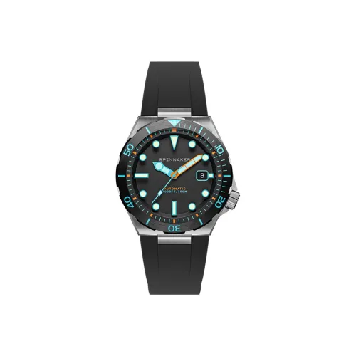 SPINNAKER BOETTGER Collection Мужские часы Автоматический механический механизм Резиновый ремешок 42 мм Черный циферблат