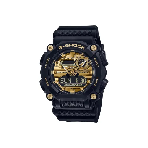 CASIO Кварцевый механизм Смола Ремешок Часы Мужские Циферблат Золото GA 900AG 1ADR