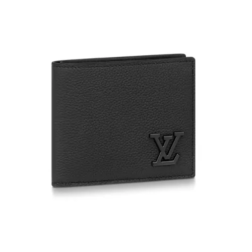 LOUIS VUITTON Marco Кожа Кошелек Мужской Черный