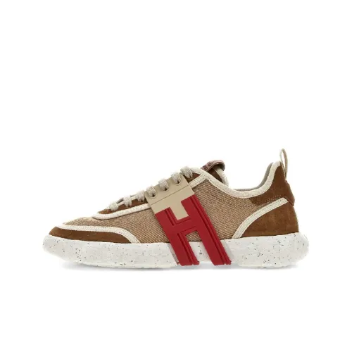 HOGAN 3R Легкий Низкий Топ Спортивная Повседневная Обувь Мужская Коричневый Айвори Красный