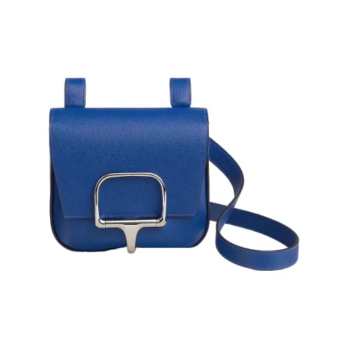 HERMES Della Cavalleria Epsom Телячья кожа Сумка через плечо Мини Женские O8 BLEU Королевский Сапфирово-синий