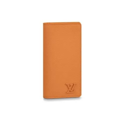 LOUIS VUITTON Brazza Aerogram Кожа Кошелек Мужской Оранжевый