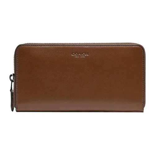 COACH Accordion Wallet Телячья кожа Держатель для карт кошелек Женские Коричневый