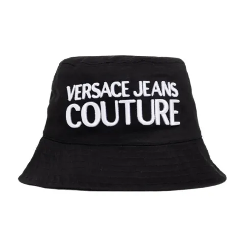VERSACE JEANS COUTURE Мужские хлопковые панамы черного цвета