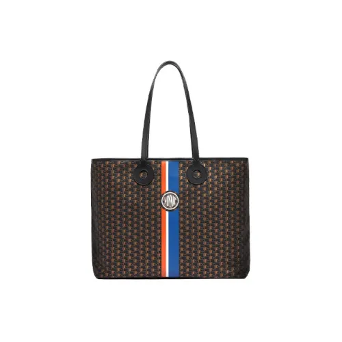Moynat Холст с коровьей кожей цветовая комбинация сумка-тоут сумка для покупок сумка через плечо мужская черная синяя оранжевая