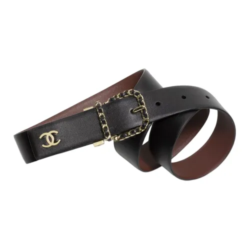 CHANEL Кожаные ремни, черные, женские