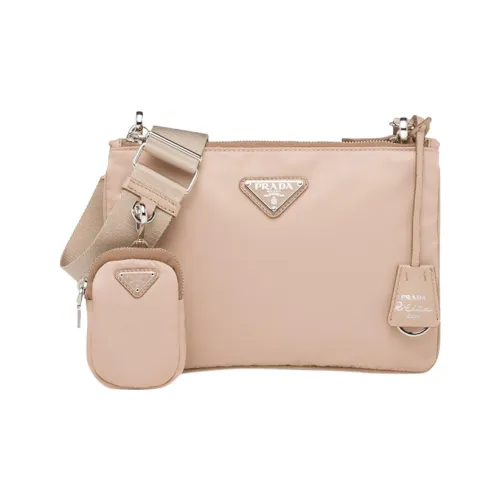 PRADA RE Edition Ткань с кожаными вставками Сумка через плечо Сумка на плечо Женская Светло-розовая