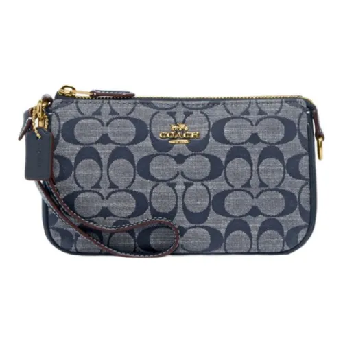 COACH Nolita Жаккардовая ткань с коровьей спилковой кожей Сумка через плечо сумка женская джинсовый синий