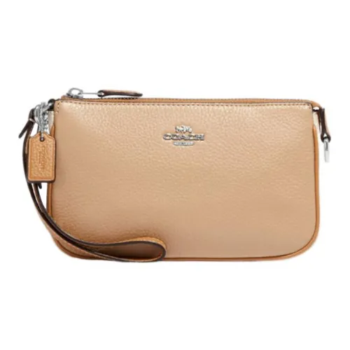 COACH Nolita Коровья кожа Сумка Клатч Маленькая Женская Бежевая Желтая