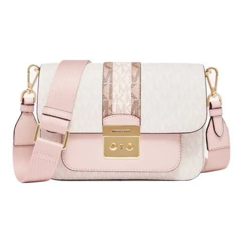 MICHAEL KORS Sloan Artificial Leather Конверт Сумка Плечевая Сумка Женская Ванильный Белый и Розовый