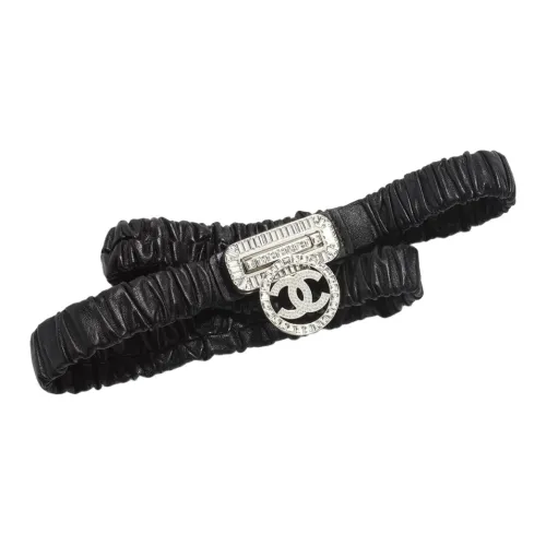 CHANEL Кожаные ремни, черные, женские