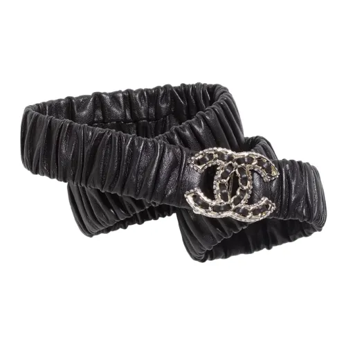 CHANEL Кожаные ремни, черные, женские