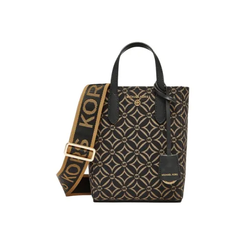 MICHAEL KORS Sinclair Ткань Сумка Маленькая Женская Черная Темно-Верблюжья