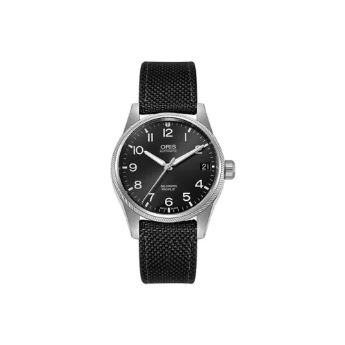 Oris Автоматический Механический Часы Мужские 41 мм Черный Циферблат Стальной Корпус Часы Нейлоновый Ремешок