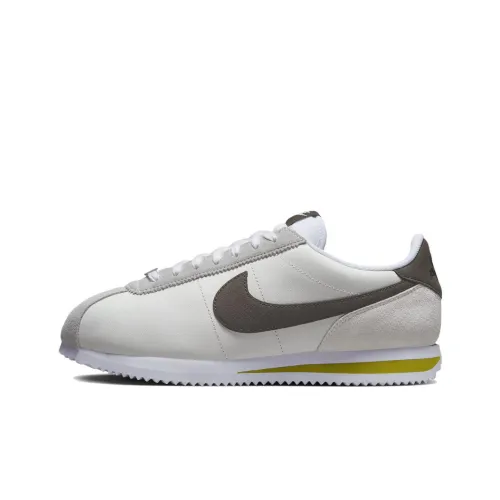 Nike Cortez Шокабойеры Противоскользящие Низкие Беговые кроссовки Женские Серый Белый