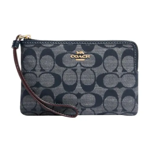 COACH Nolita Ткань Запястье Сумка Клатч Маленький Женские Джинсовый синий