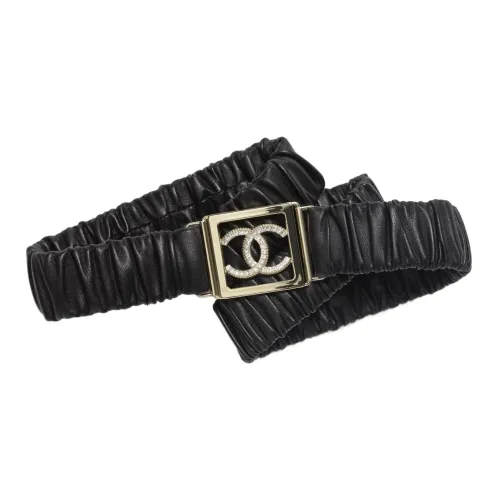 CHANEL Кожаные ремни, черные, женские