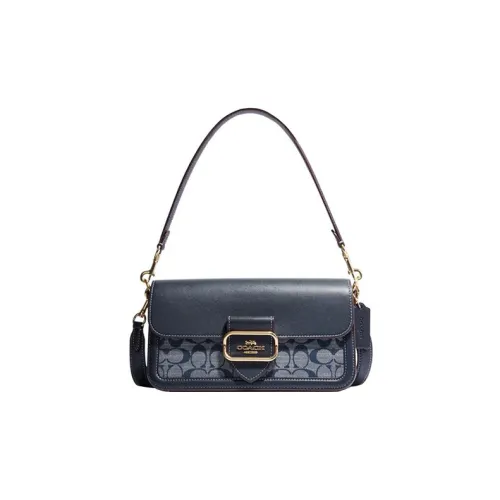 COACH Morgan Коровья кожа с текстилем сумка на плечо сумка через плечо женская джинсовый синий