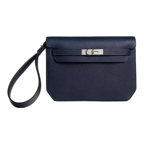 HERMES Kelly Depeches Galop D Коровья кожа Клатч Мужской 2Z BLEU NUIT Полночный синий