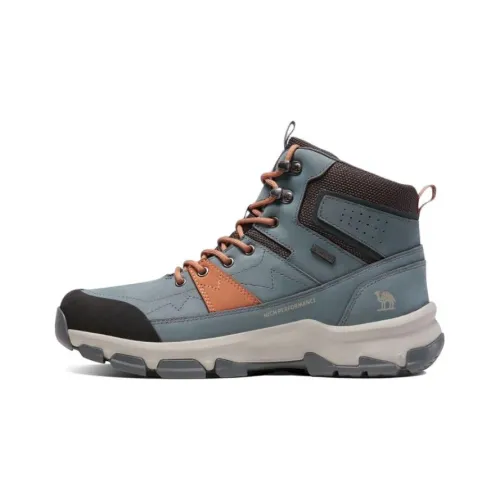 CAMEL Baron Slip-resistant Abrasion-resistant Shock Absorbers High Top Streetwear Men's Gray Blue CAMEL Baron Противоскользящий устойчивый к истиранию амортизирующий высокий топ уличная обувь мужской серый синий