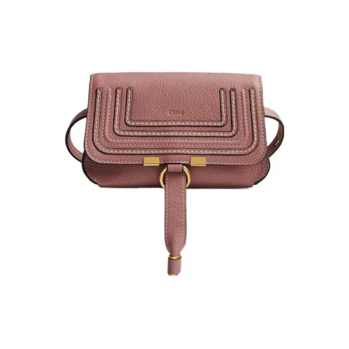 Chloe Marcie Small Grain Телячья кожа Одно плечо Через плечо Бананка Женские Ржаво-розовый Цвет