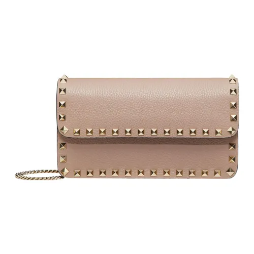 Valentino Rockstud Телячья кожа с текстурой сумка через плечо клатч маленькая сумка женский розовый