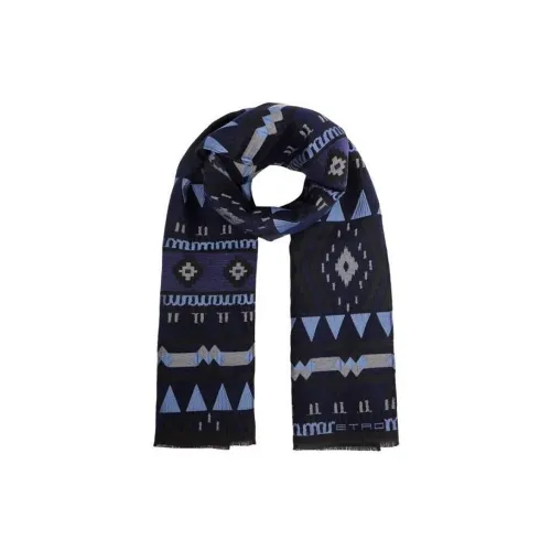 ETRO Вязаные шарфы Синий Мужской