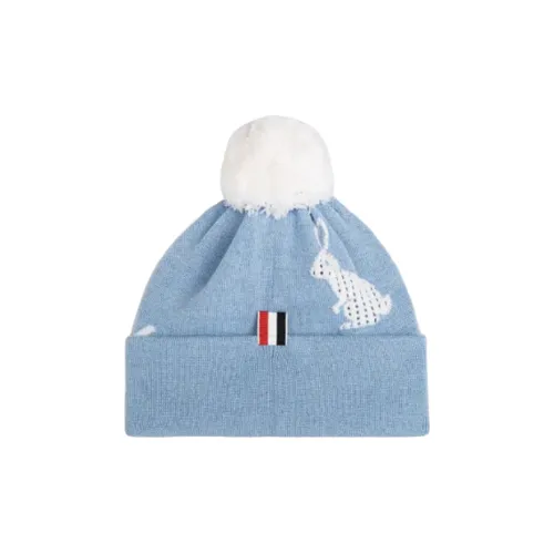 THOM BROWNE Вязаные шапки синие женские