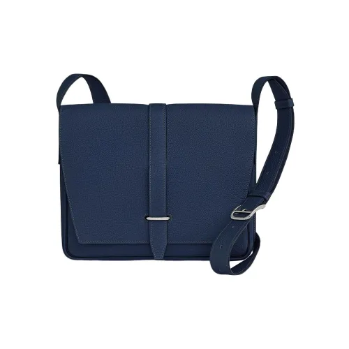 HERMES Steve Light Junior Коровья кожа Togo Курьерская сумка Сумка через плечо Мужская 73 BLEU Saphir Сапфир Синий