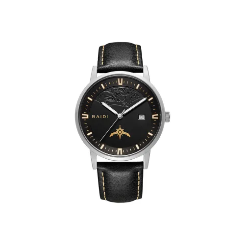 BAIDI Honor of Kings Коллаборация Коллекция Houyi Кварцевый механизм Кожаный ремешок Часы Унисекс Черный циферблат WZ 92040B3